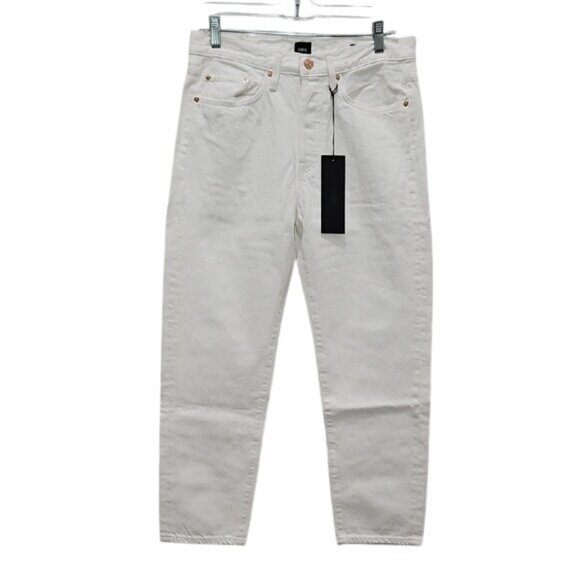 Edwin Denim Jeans Hana Classic Straight New White Classic High Waisted - Picture 1 of 11